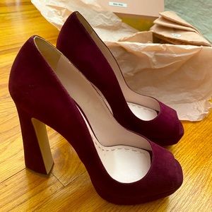Amazing Burgundy Suede Miu Miu Heels